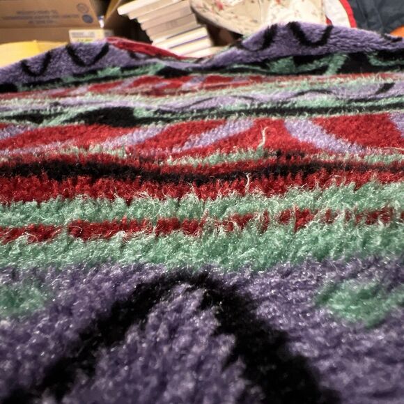 Vintage Tsunami Half Zip Fleece Sweater Aztec Pattern Hiking Men's Size L Toggle - Picture 14 of 14